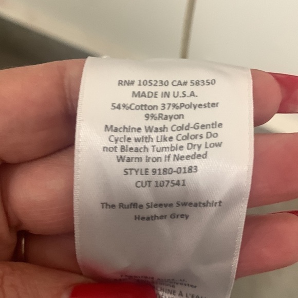 Current Elliot S Ruffle Sleeve Sweatshirt - Picture 11 of 13